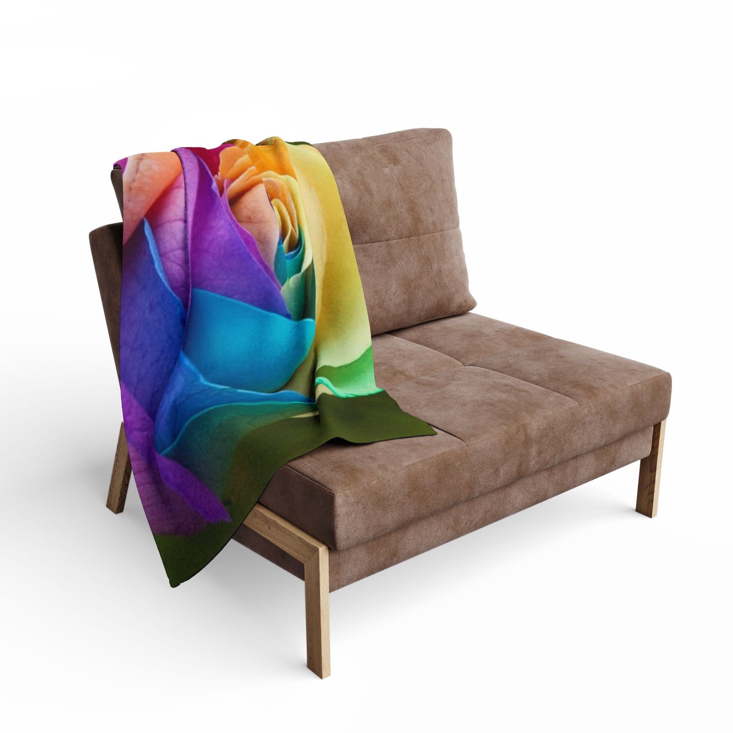 Rainbow Rose Arctic Fleece Blanket - Soft & Cozy Throw for All Occasions