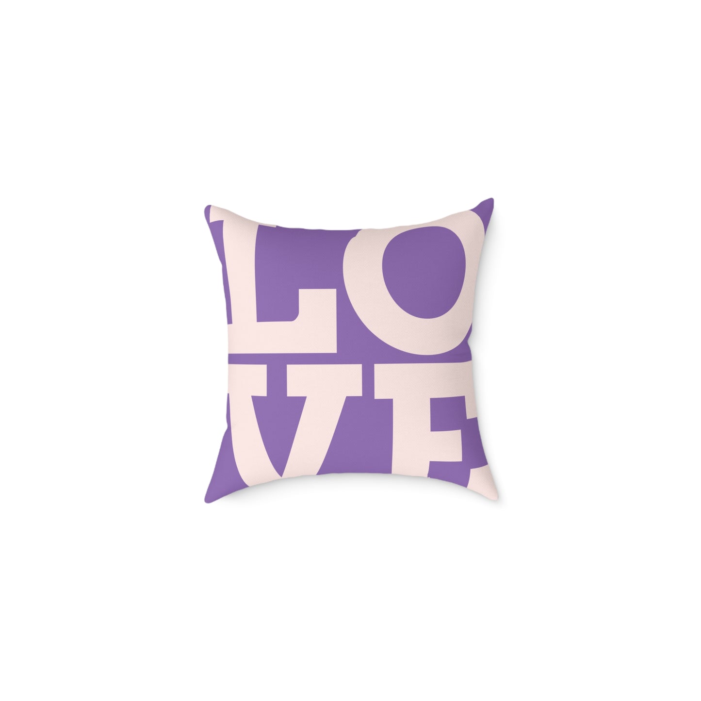Romantic Square Poly Canvas Pillow - 'LOVE' Design